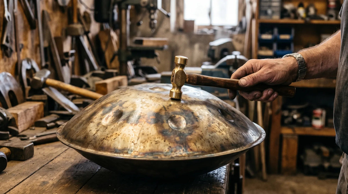 Tonfeld einer Handpan aus nitriertem Stahl