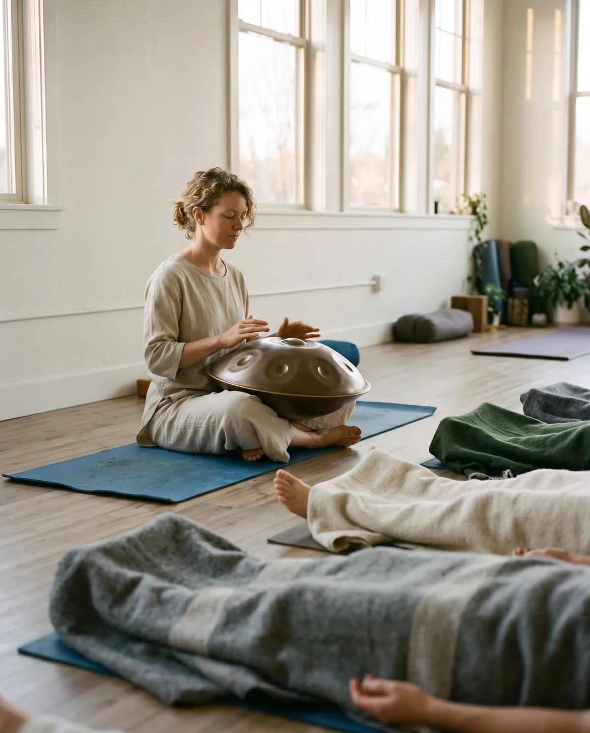 Handpan bei einer Yogastunde