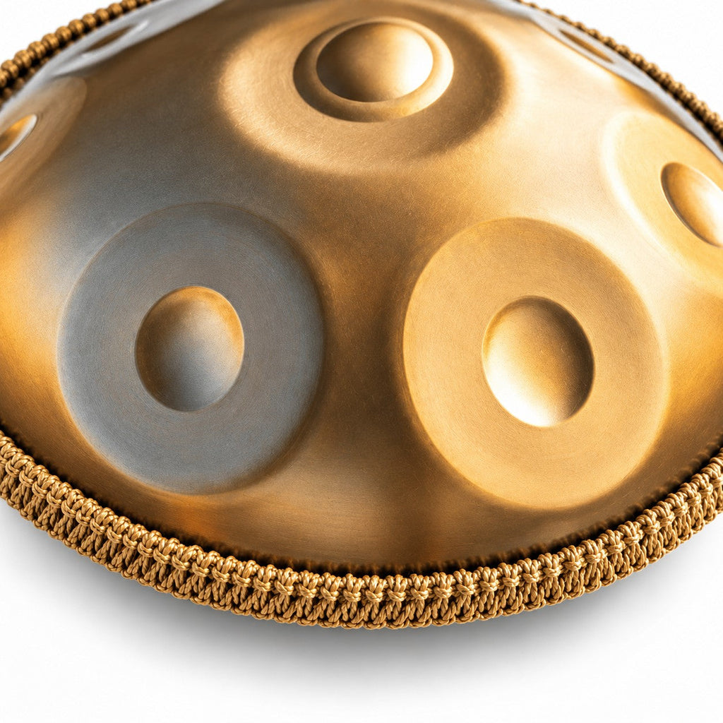 Handpan 17 Töne D-Moll Gold, Detailansicht