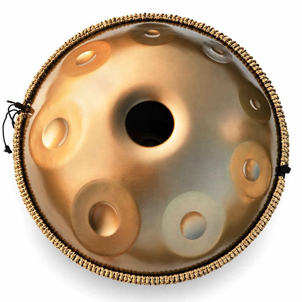 Handpan 17 Töne D-Moll Gold, Unterseite