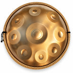 Handpan 17 Töne D-Moll Gold, von oben