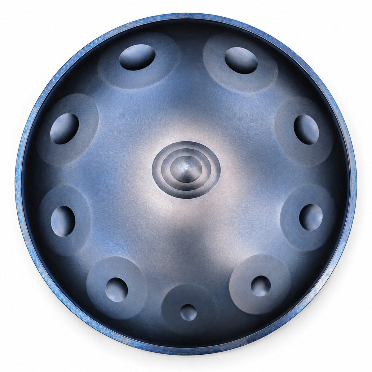 Handpan C-Dur in Blau, von oben