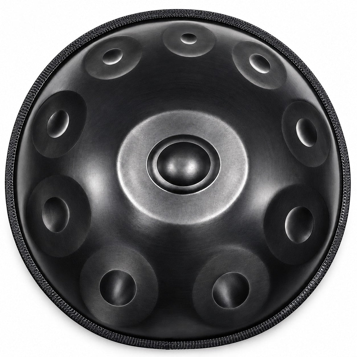 Handpan C-Dur in Schwarz, von oben