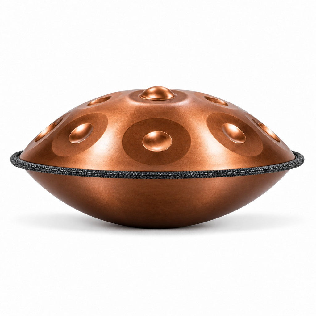 Handpan D-Moll Bronze, Seitenansicht