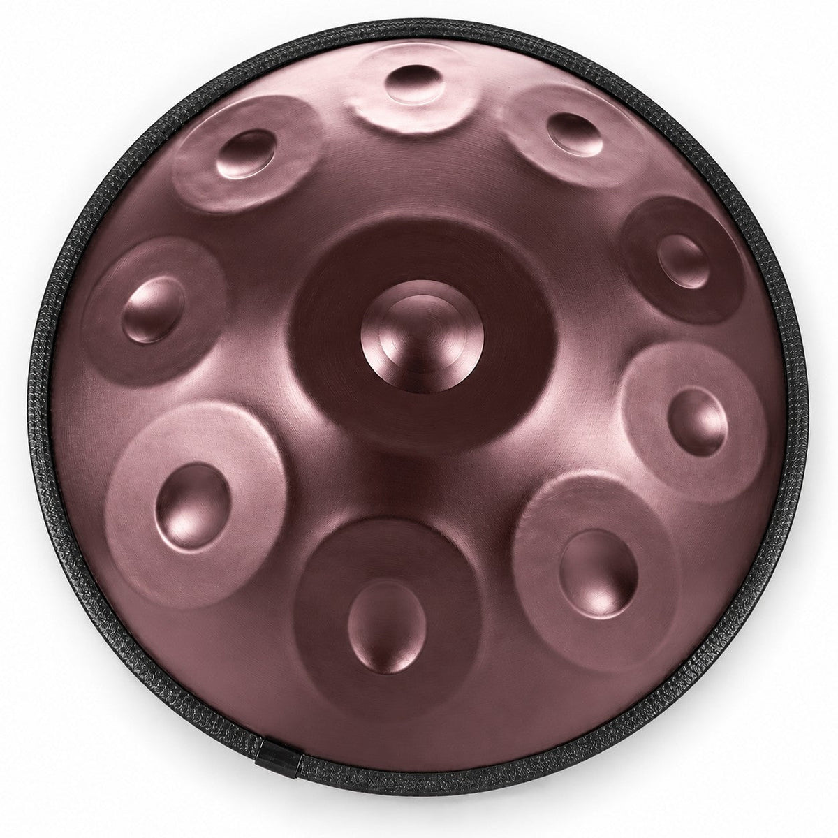 Handpan D-Moll Kurd in Mauve, von oben