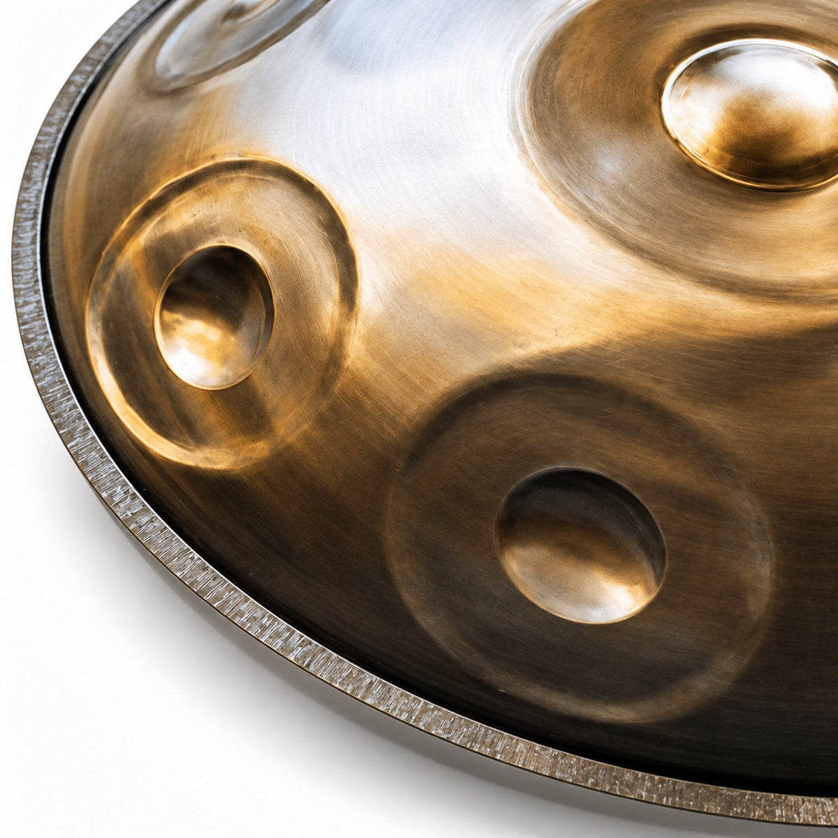 Handpan D-Moll Kurd Premium in Gold, Detailansicht
