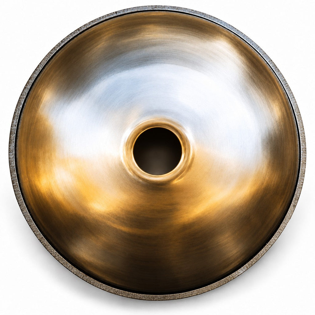 Handpan D-Moll Kurd Premium in Gold, Unterseite