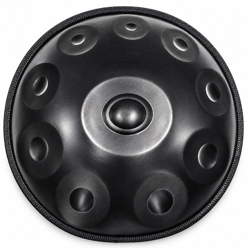Handpan D-Moll Schwarz, von oben
