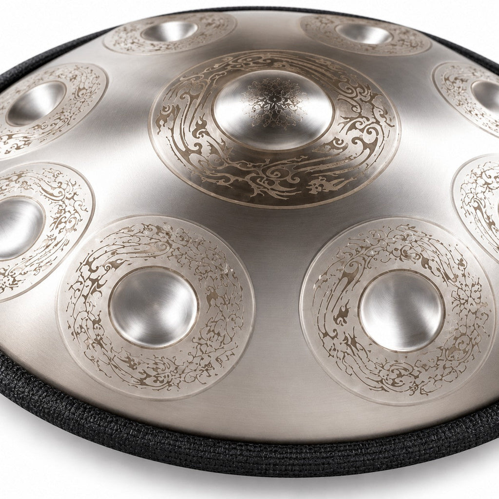 Handpan Drache D-Moll Kurd, Detailansicht