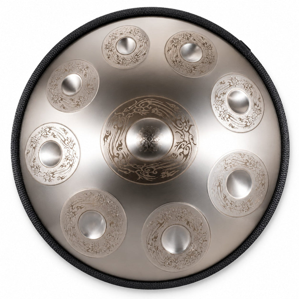 Handpan Drache D-Moll Kurd, von oben