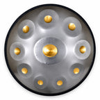 Handpan G-Moll 9 Töne in Silber, von oben