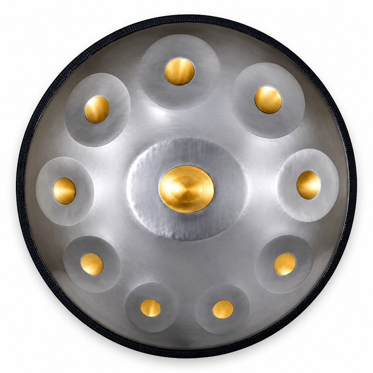 Handpan G-Moll 9 Töne in Silber, von oben