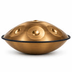 Handpan Heilige Spirale D-Moll Kurd in Gold, Seitenansicht