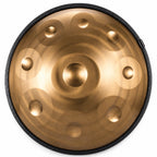 Handpan Heilige Spirale D-Moll Kurd in Gold, von oben