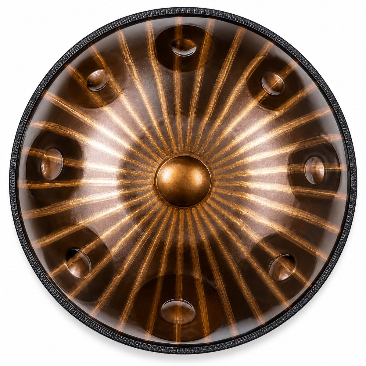 Handpan Leopard D-Moll Kurd, von oben
