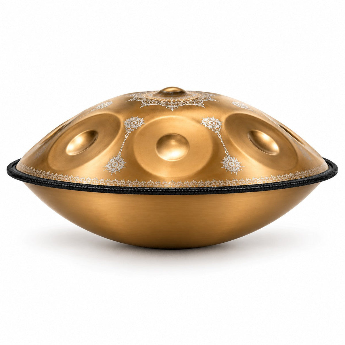 Handpan Mandala C-Dur in Gold, Seitenansicht