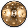 Handpan Mandala C-Dur in Gold, von oben