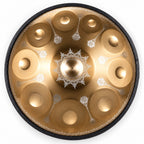 Handpan Mandala C-Dur in Gold, von oben