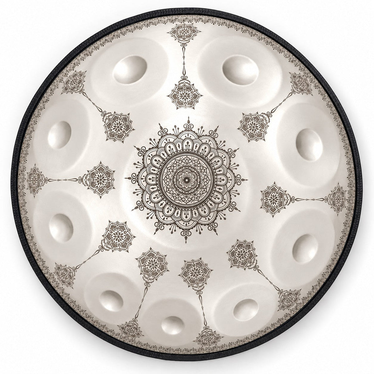 Handpan Mandala C-Dur in Weiß, von oben