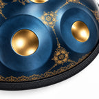 Handpan Mandala D-Moll Kurd in Blau, Detailansicht