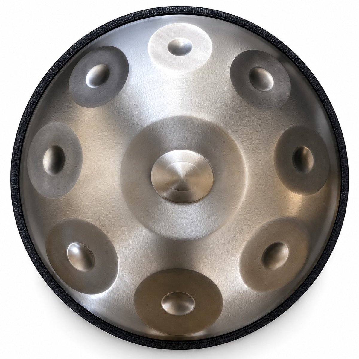 Mini-Handpan G-Moll in Silber, von oben