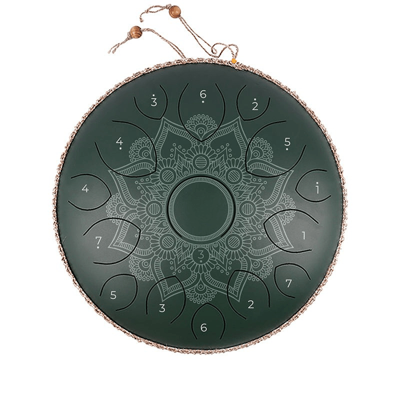 Zungentrommel Mandala C-Dur 15 Töne 432 Hz in Khaki