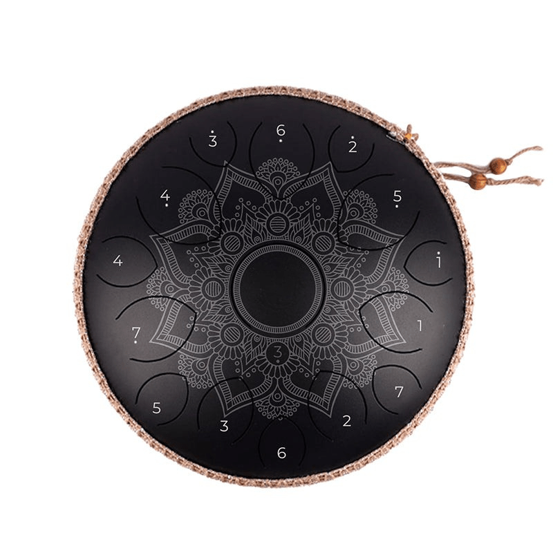 Zungentrommel Mandala C-Dur 15 Töne 432 Hz in Schwarz