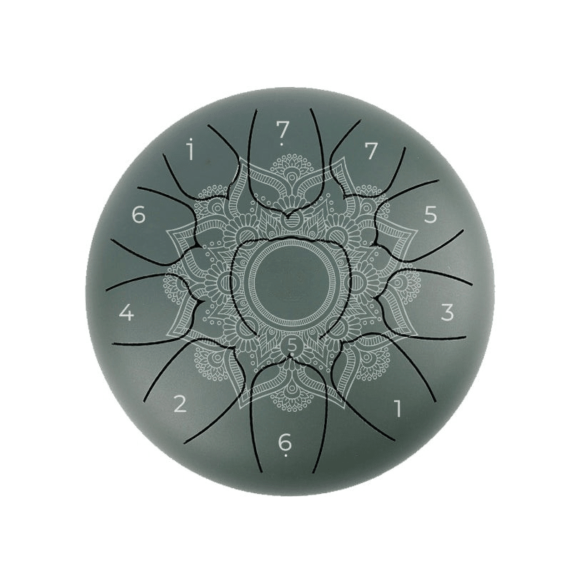 Zungentrommel Mandala D-Dur 11 Töne in Khaki