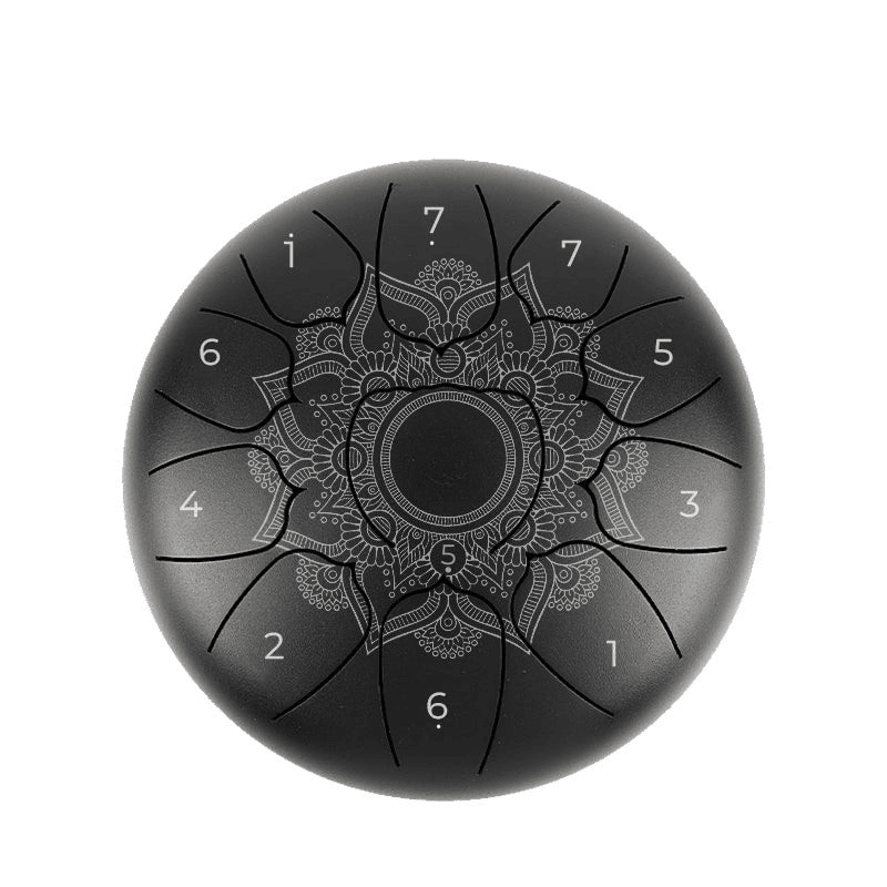 Zungentrommel Mandala D-Dur 11 Töne in Schwarz
